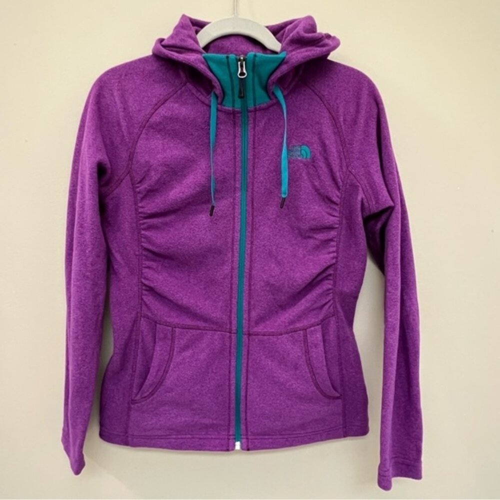 The North Face Women's Mezzaluna Full Zip Hoodie Purple And Teal Size Small